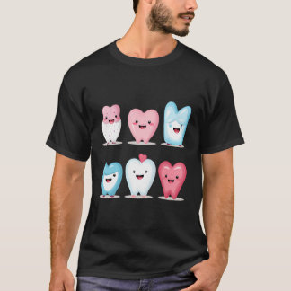Funny Tooth Dentist Zahnzähne Squad Liebe Valent T-Shirt
