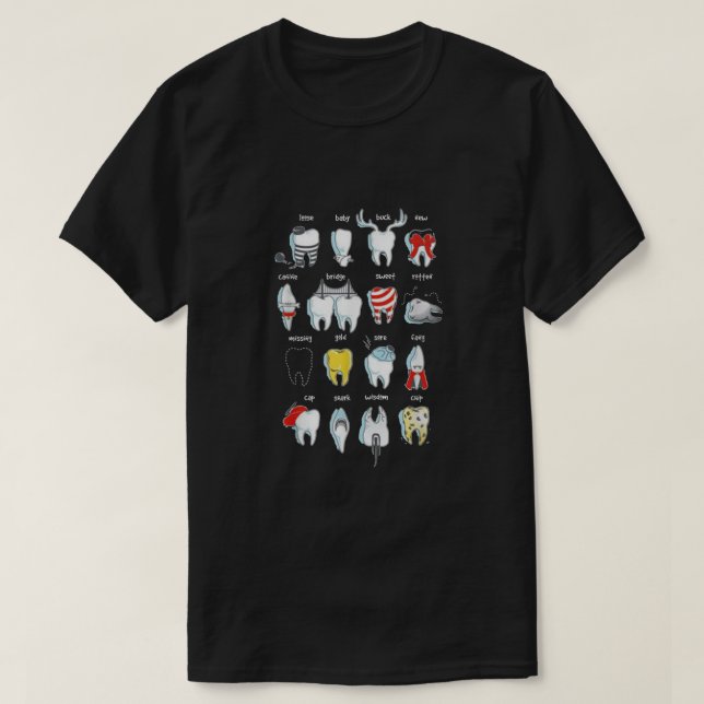 Funny Tooth entwirft Zahnzähne Dental T-Shirt (Design vorne)