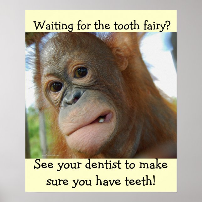 Funny Tooth Fairy Children's Dentist Poster (Vorne)