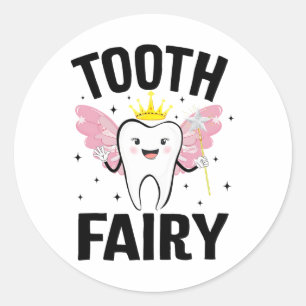Funny Tooth Fee Halloween Kostüm für Frauen Kinder Runder Aufkleber