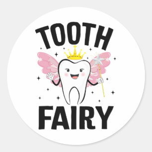 Funny Tooth Fee Halloween Kostüm für Frauen Kinder Runder Aufkleber