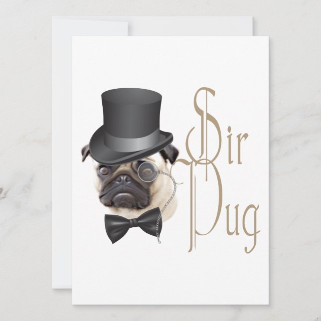 Funny Top Hat Monocle Sir Mops Dog (Vorderseite)