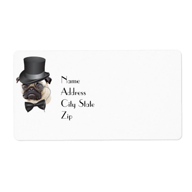 Funny Top Hat Monocle Sir Mops Dog (Vorne)