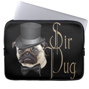 Funny Top Hat Monocle Sir Mops Dog Laptopschutzhülle