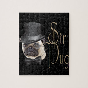 Funny Top Hat Monocle Sir Mops Dog Puzzle