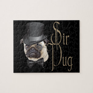 Funny Top Hat Monocle Sir Mops Dog Puzzle