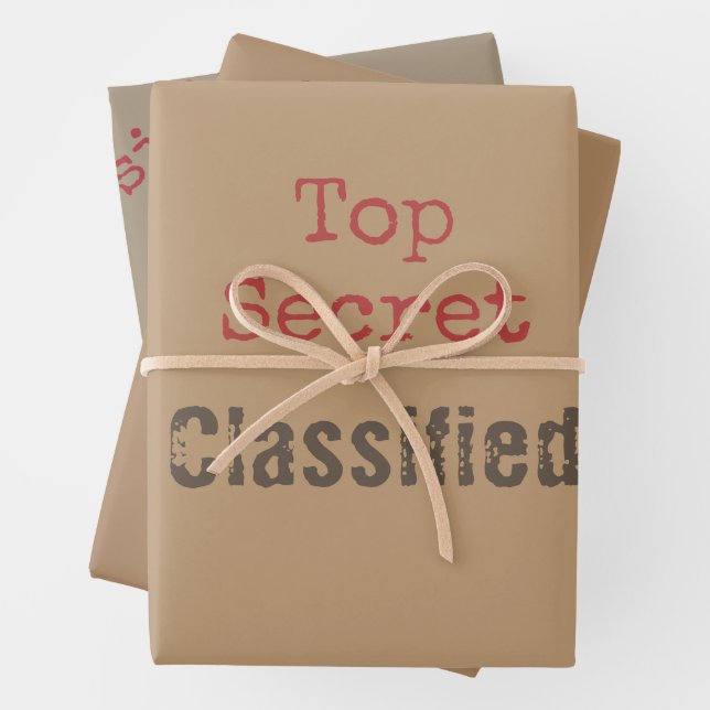 Funny Top Secret Gift Wrapping Set Geschenkpapier Set (Beispiel)