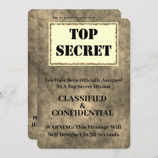 Funny Top Secret Überraschung Geburtstagsparty Einladung