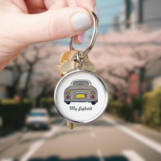 Funny Topaz Mist Figaro Car Name Schlüsselanhänger (Cute topaz mist figaro car keychain with space for your name)