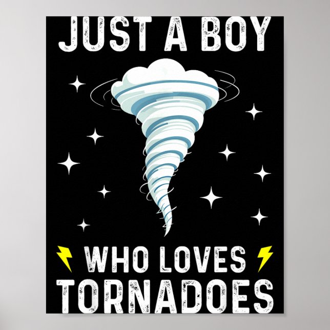 Funny Tornado Gift For Boys Kids Hurricane Weather Poster (Vorne)