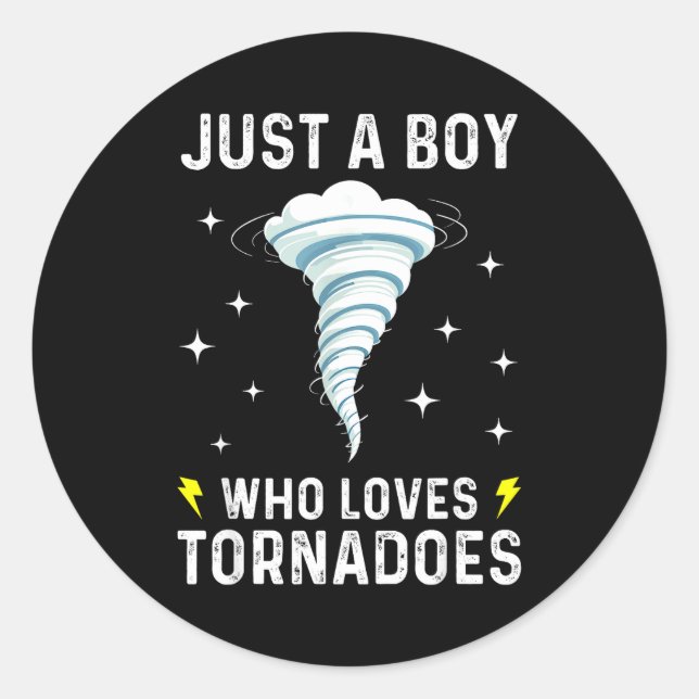 Funny Tornado Gift For Boys Kids Hurricane Weather Runder Aufkleber (Vorderseite)