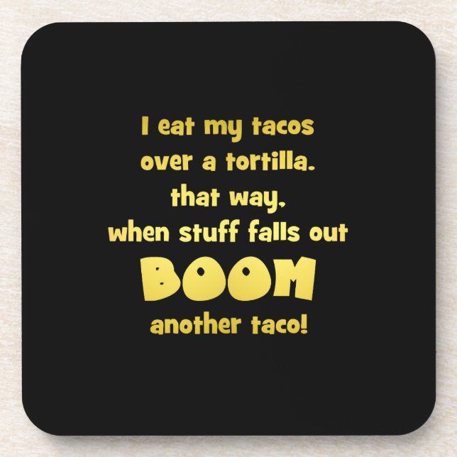 Funny Tortilla Boom Joke Getränkeuntersetzer (Vorderseite)