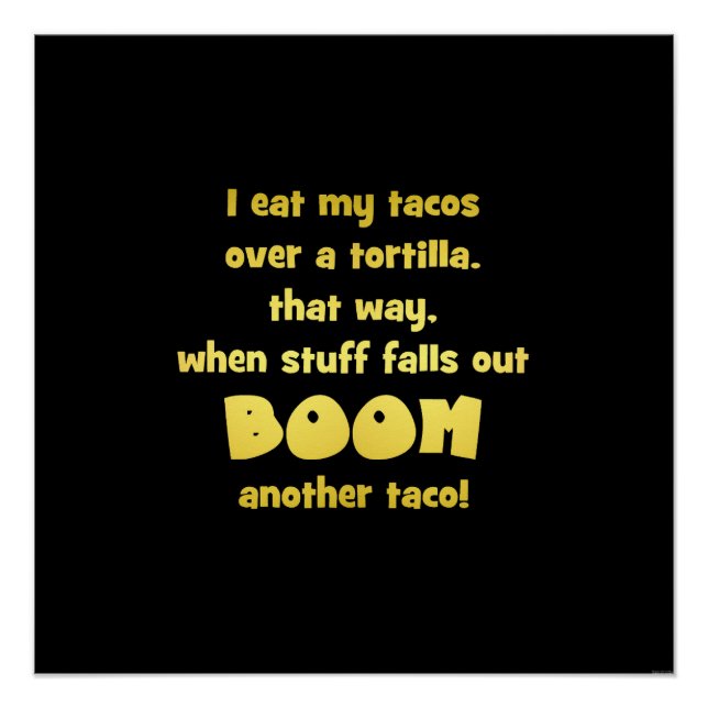 Funny Tortilla Boom Joke Poster (Vorderseite)