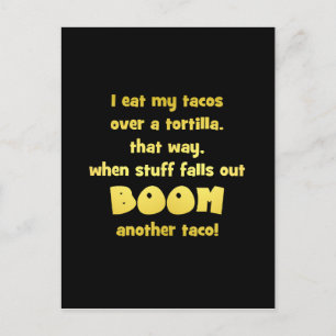 Funny Tortilla Boom Joke Postkarte
