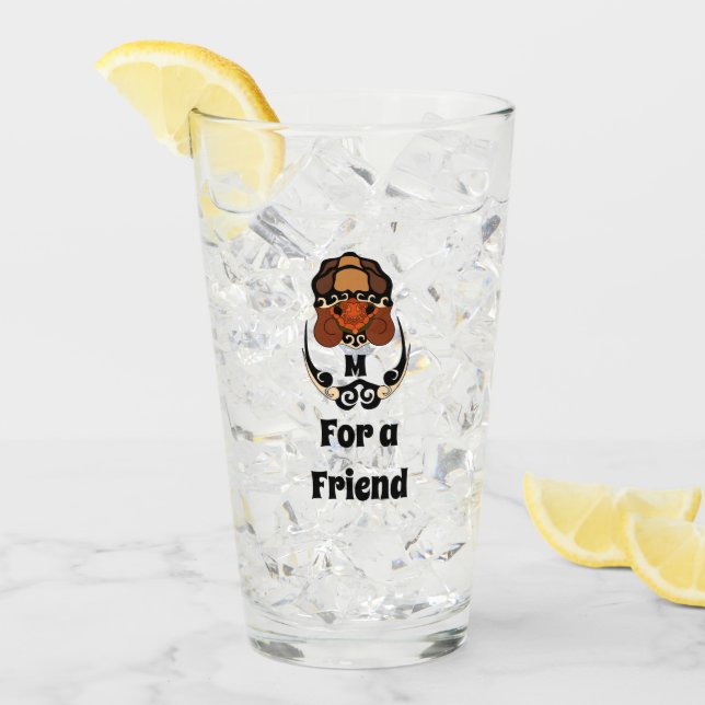 Funny Tortoise Chilling Monogram Glas (Vorderseite Ice)