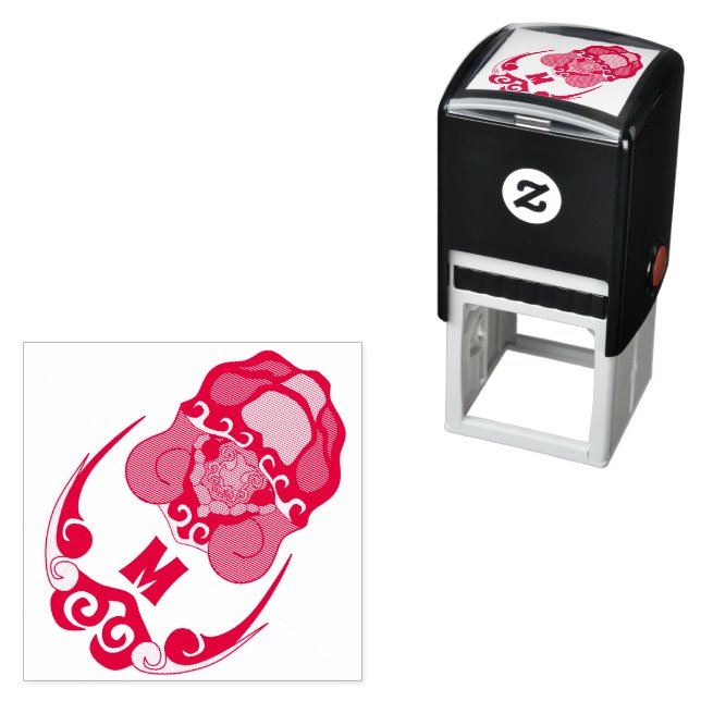 Funny Tortoise Chilling Monogram Permastempel (Beispiel)