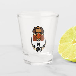 Funny Tortoise Chilling Monogram Schnapsglas