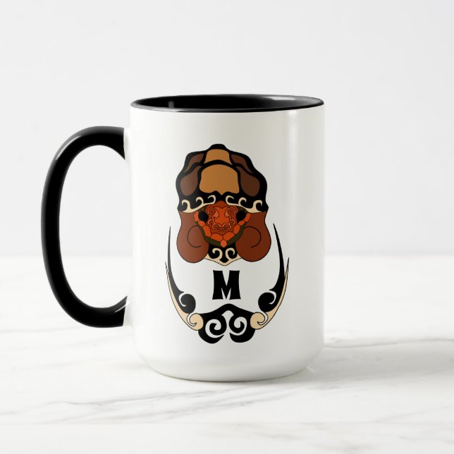Funny Tortoise Chilling Monogram Tasse (Links)
