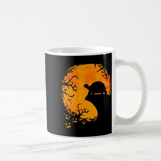 Funny Tortoise Halloween Silhouette Soky Tortoise  Kaffeetasse (Rechts)