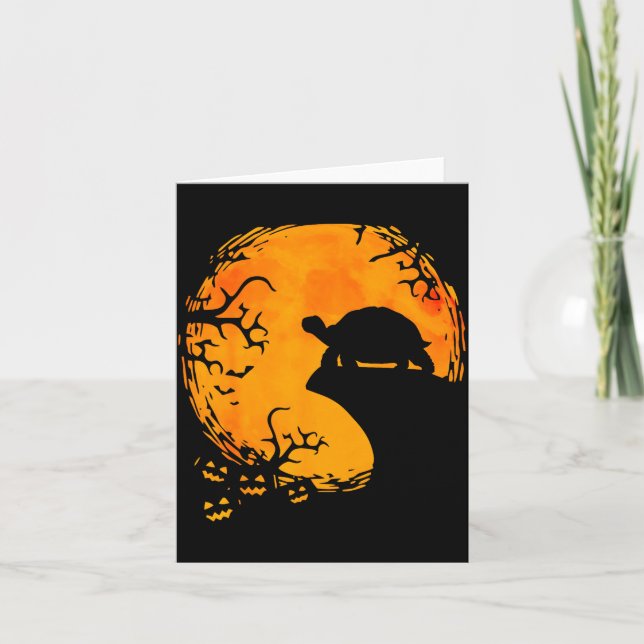 Funny Tortoise Halloween Silhouette Soky Tortoise  Karte (Vorderseite)