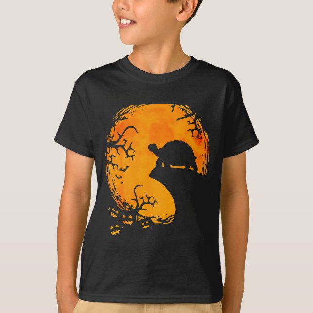 Funny Tortoise Halloween Silhouette Soky Tortoise  T-Shirt (Vorderseite)