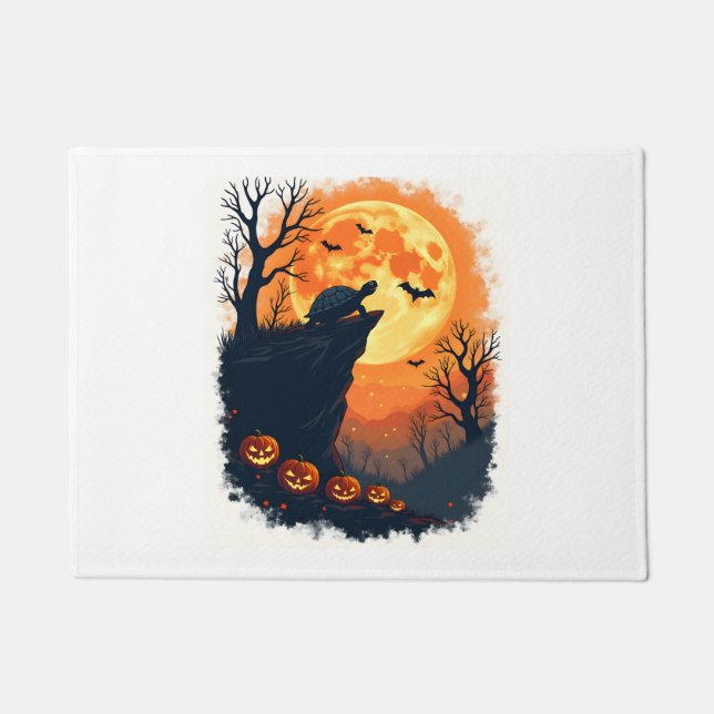 Funny Tortoise Halloween Silhouette Spooky Tortois Fußmatte (Vorderseite)