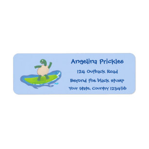 Funny tortoise wave surfing Cartoon