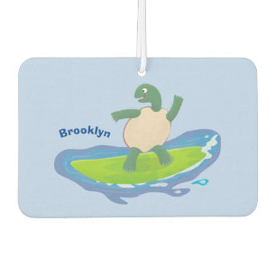 Funny tortoise wave surfing Cartoon Autolufterfrischer