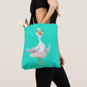 Funny Tote Bag Happy Ballerina Duck - Ihre Farben