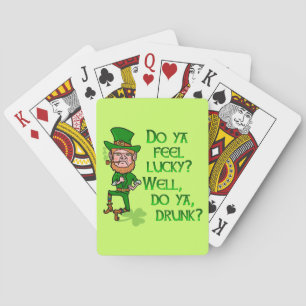 Funny Tough Lucky Betrunken Leprechaun Spielkarten