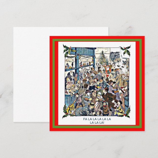 Funny Toy Store Chaos Vintage Weihnachten Karte (Vorne/Hinten)