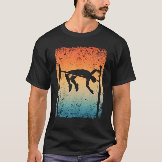 Funny Track and Field High Jump Design für Männer  T-Shirt (Vorderseite)