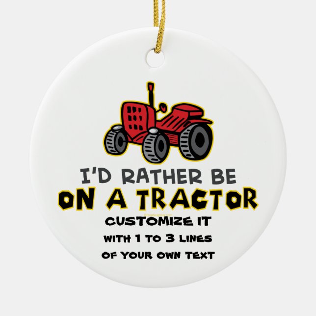 Funny Tractor Keramik Ornament (Vorne)
