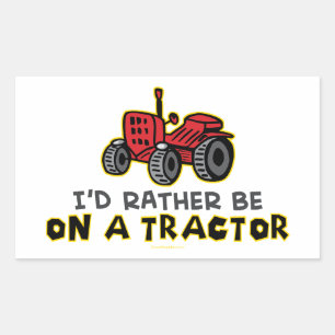 Funny Tractor Rechteckiger Aufkleber
