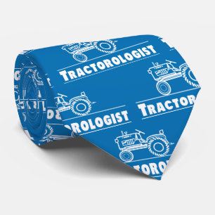 Funny Tractor Tractorologist Men's Humour Blue Krawatte