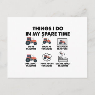 Funny Tractors Lover Things I Do In My Spare Time Postkarte