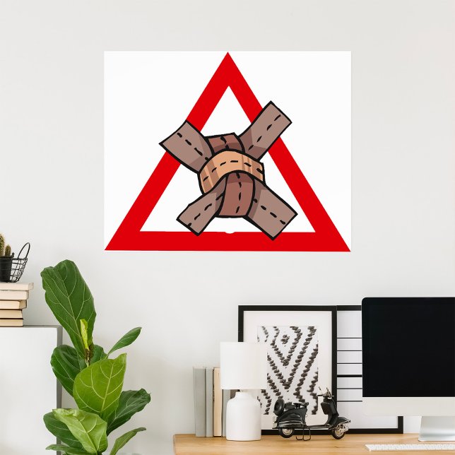 Funny Traffic Jam Knot Warning Road Sign Poster (Von Creator hochgeladen)
