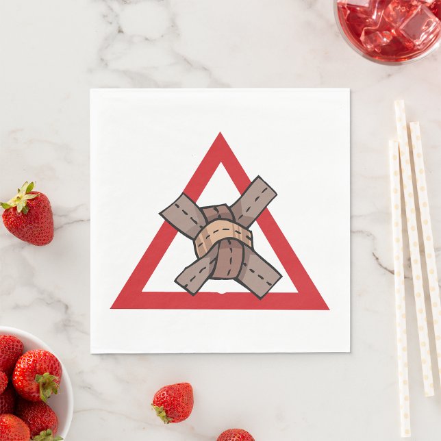 Funny Traffic Jam Knot Warning Road Sign Serviette (Von Creator hochgeladen)