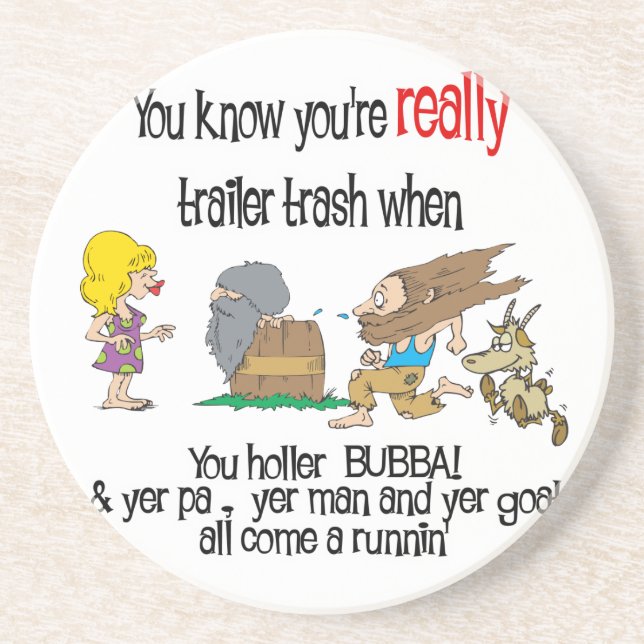 Funny Trailer Park Sandstone Untersetzer (Vorne)