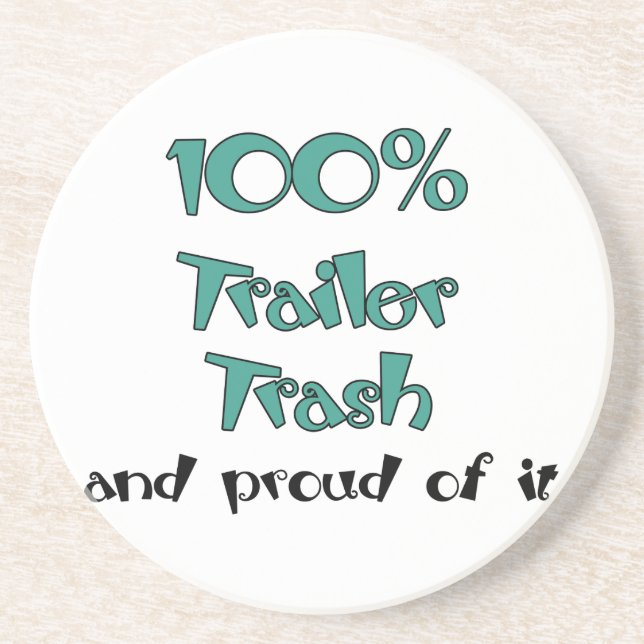 Funny Trailer Park Sandstone Untersetzer (Vorne)