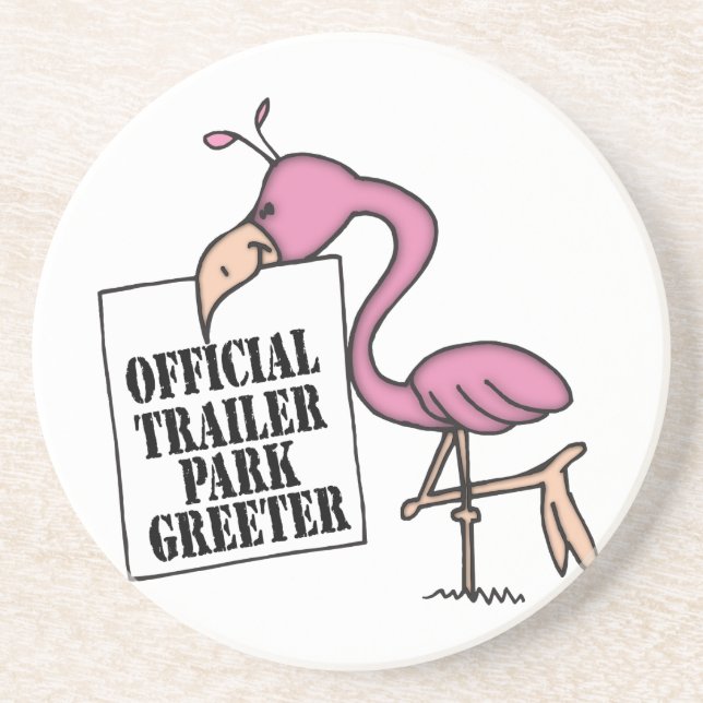 Funny Trailer Park Sandstone Untersetzer (Vorne)