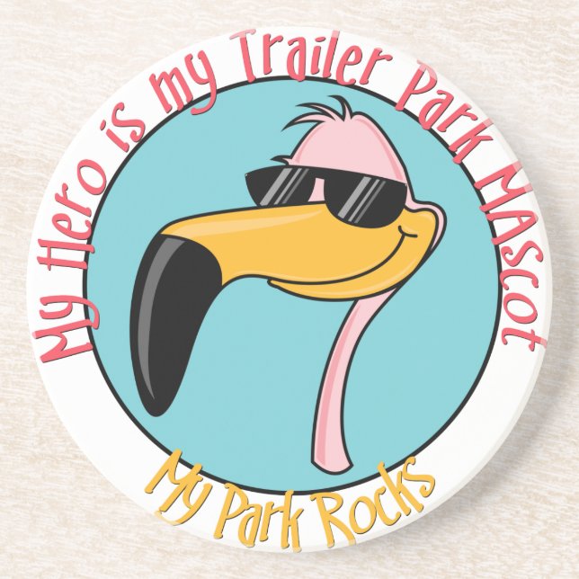 Funny Trailer Park Sandstone Untersetzer (Vorne)