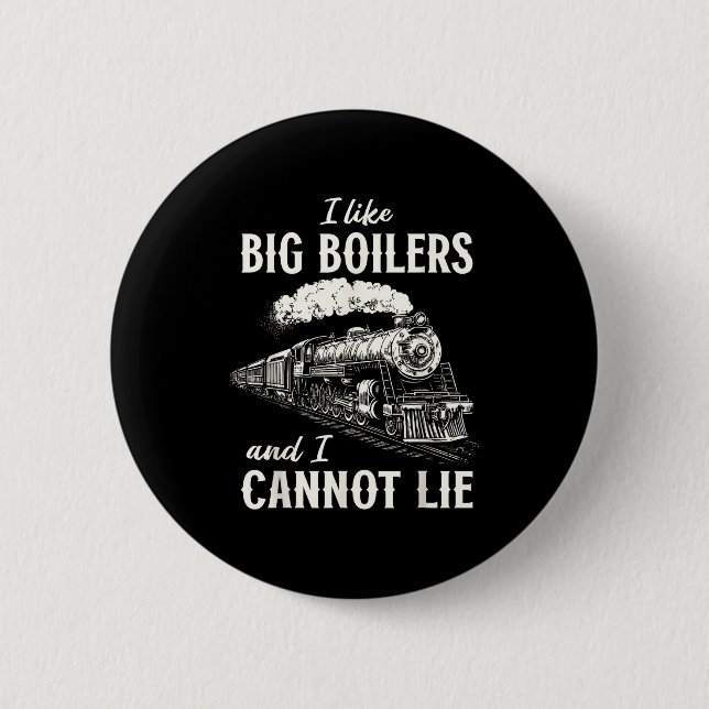 Funny Train Big Boilers Steam Locomotive Freight  Button (Vorderseite)