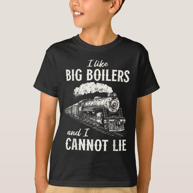 Funny Train Big Boilers Steam Locomotive Freight  T-Shirt (Vorderseite)