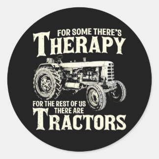 Funny Traktor Bauer Therapy Farm Traktor Landwirts Runder Aufkleber