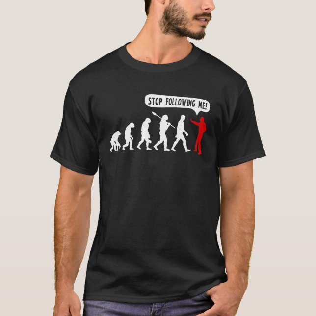 Funny Transformation der Affen Evolution Stopp fol T-Shirt (Vorderseite)
