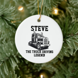 Funny Transport Semi Truck Driver Individuelle Nam Keramik Ornament