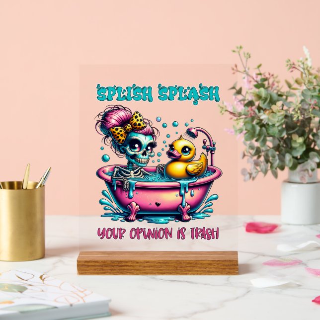 Funny Trash Opinion Skelett Acrylschild (Hochzeit)