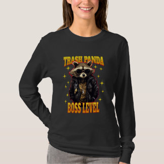 Funny Trash Panda Boss Level Raccoon T-Shirt