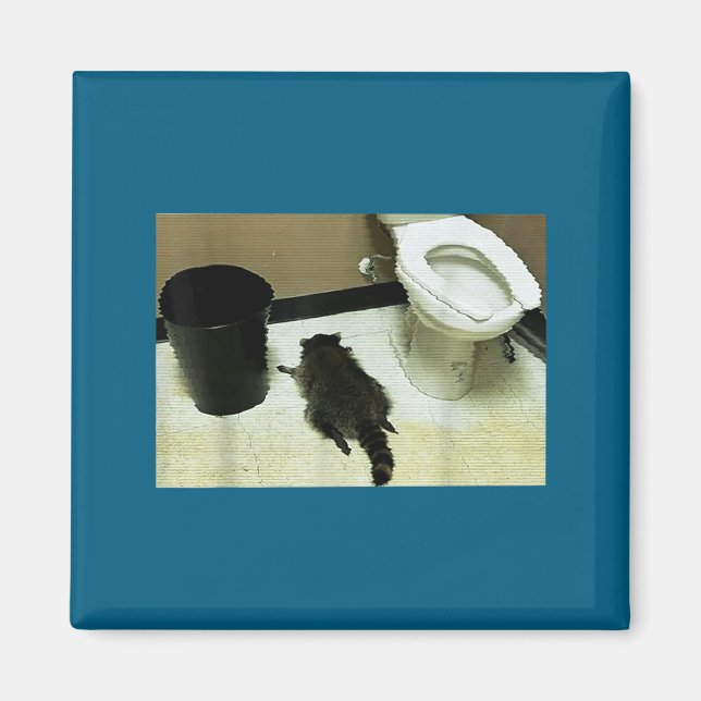 Funny Trashed Panda Drunk Racoon  Magnet (Vorne)